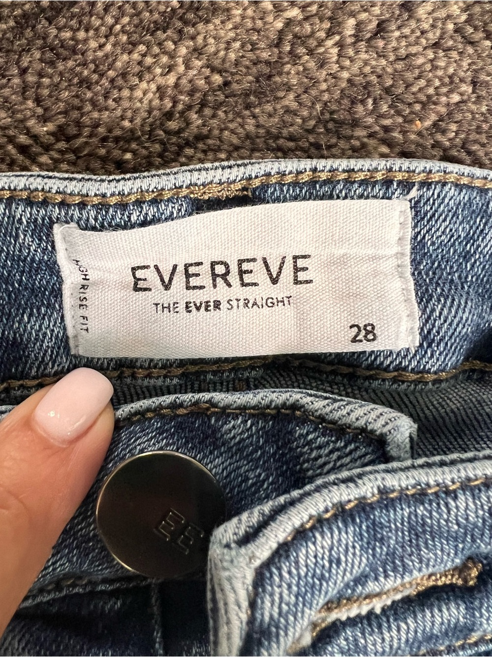 EVEREVE The Ever Straight High Rise Jeans Size 28 Light Wash Straight Leg - Picture 3 of 4